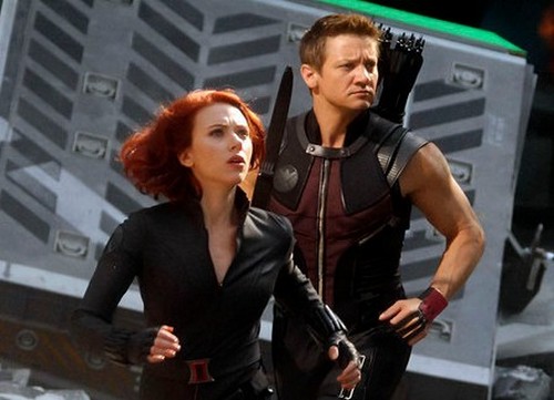 I Vendicatori foto dal set con Jeremy Renner, Scarlett Johansson e Chris evans (7)