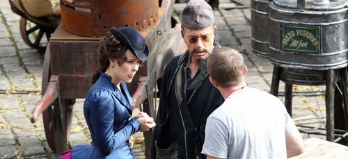 Sherlock Holmes Gioco di ombre, foto dal set Rachel McAdams Robert Downey Jr