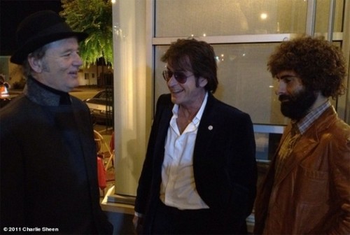 Charlie Swan, foto dal set con Charlie Sheen e Bill Murray
