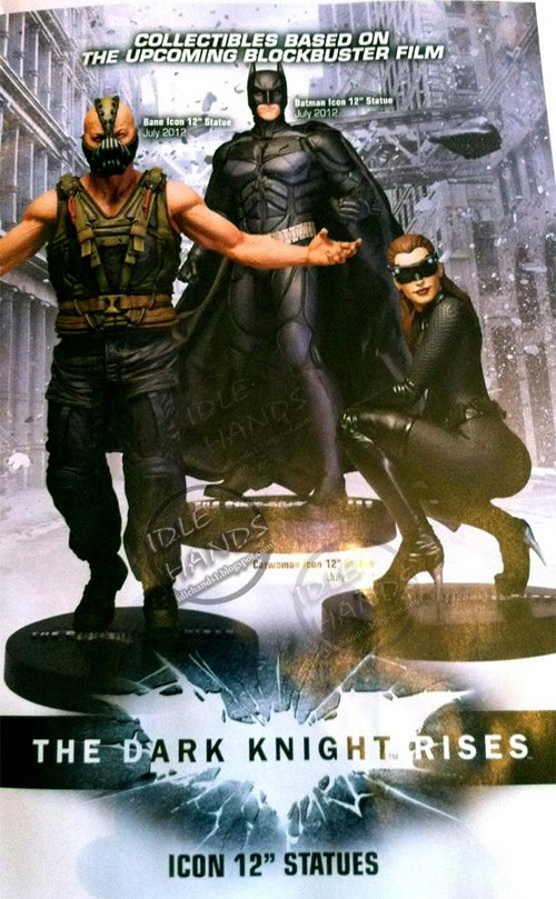 Il cavaliere oscuro Il ritorno, le statue di Batman, Bane e Catwoman (3)