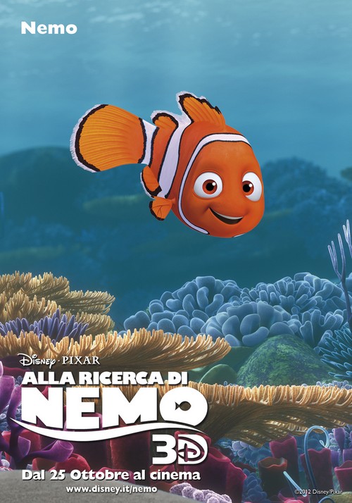 Alla ricerca di Nemo 3D, clip e character poster di Nemo