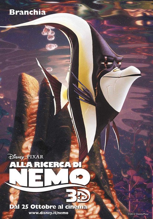 Alla ricerca di Nemo 3D, clip in italiano e character poster con Branchia